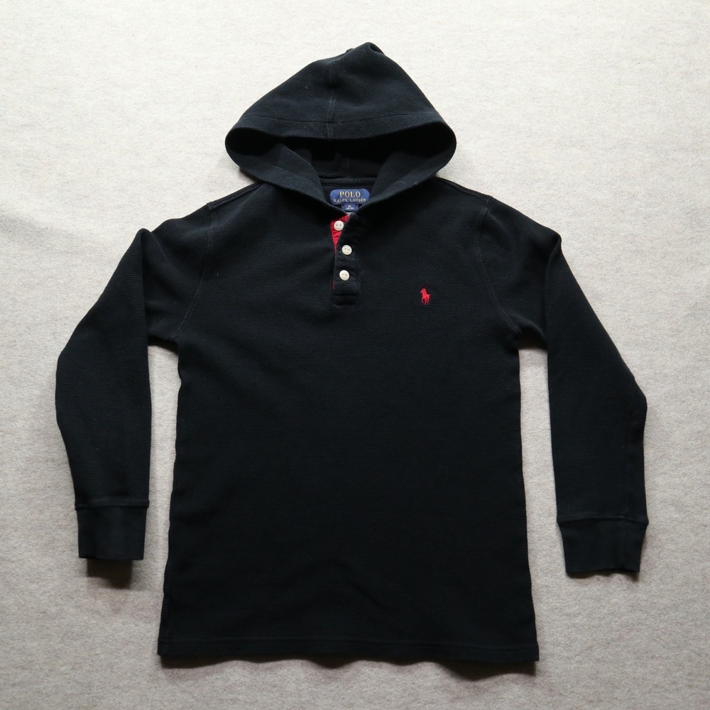 Polo Ralph Lauren Hoodie XL Boys Henley Modern Waffle Knit Thermal